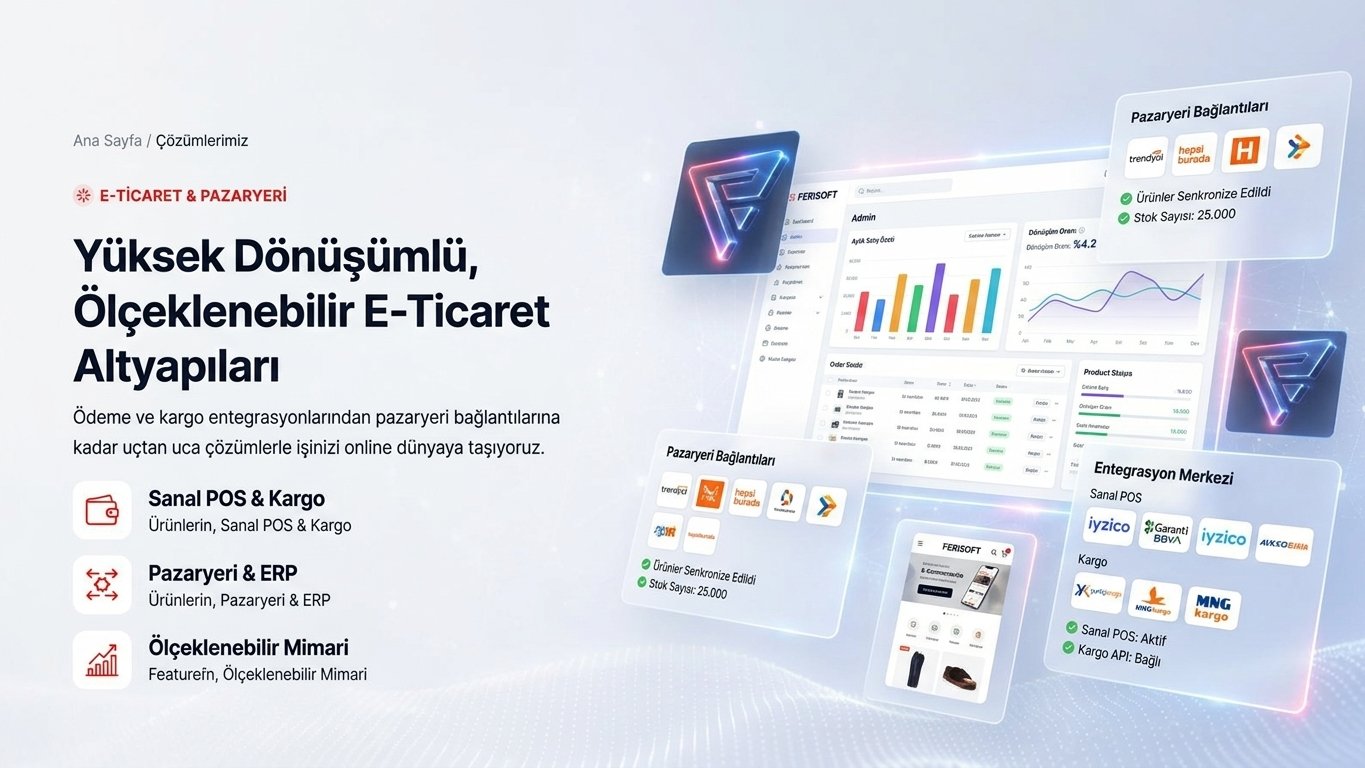 E-Ticaret ve Pazaryeri Yönetimi — Ferisoft ürün görseli